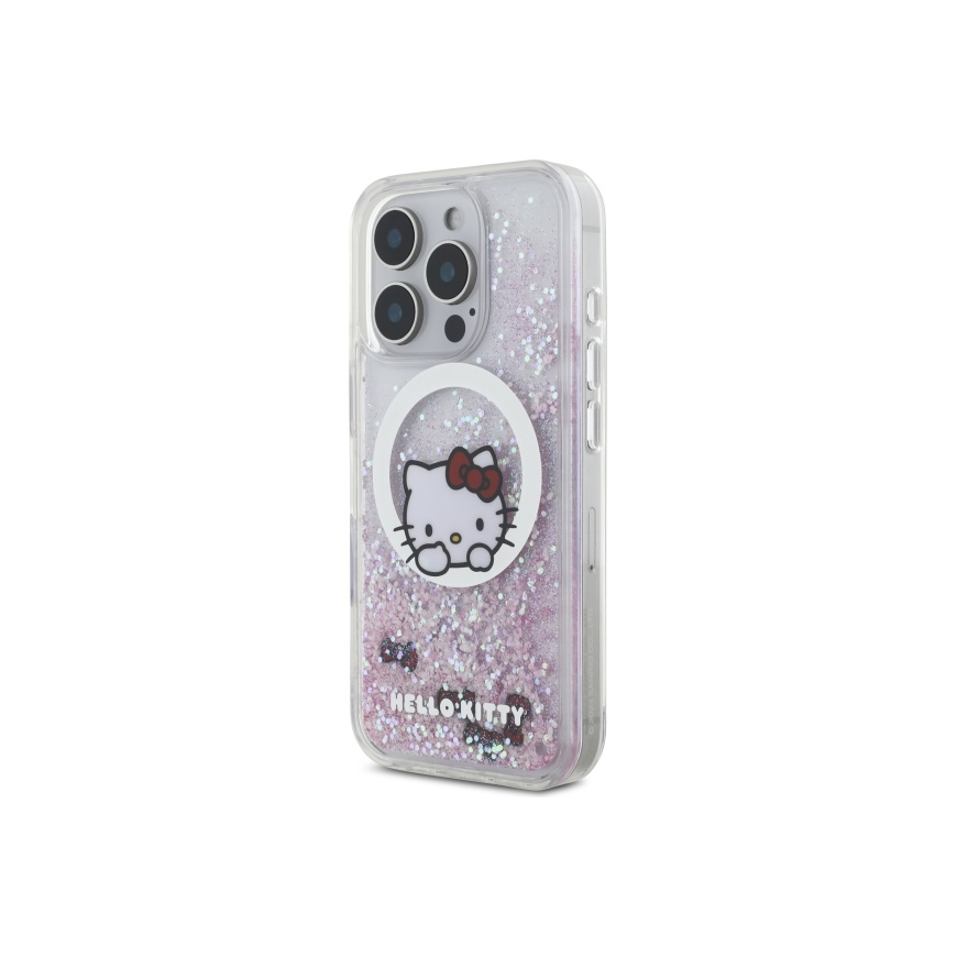 Case Hello Kitty HKHMP16LLSWKH iPhone 16 Pro 6.3" white/white hardcase Liquid Glitter Sweet Kitty Bows MagSafe – 2