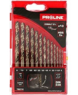 Grąžtas Proline HSSCO DIN338 metaliniai grąžtai, šlifuoti, 13 vnt (2-8 mm) prolino