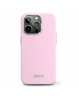 Dėklas DKNY DKHMP16LSMCHLP iPhone 16 Pro 6.3" rožinis/pink hardcase Liquid Silicone Small Metal Logo MagSafe