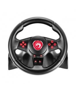 Steering wheel Marvo GT-903, steering wheel with pedals and gear lever, 16przycisk, USB, black
