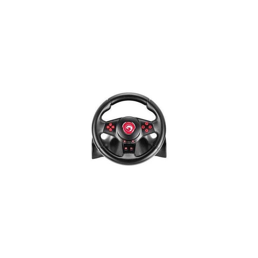 Steering wheel Marvo GT-903, steering wheel with pedals and gear lever, 16przycisk, USB, black