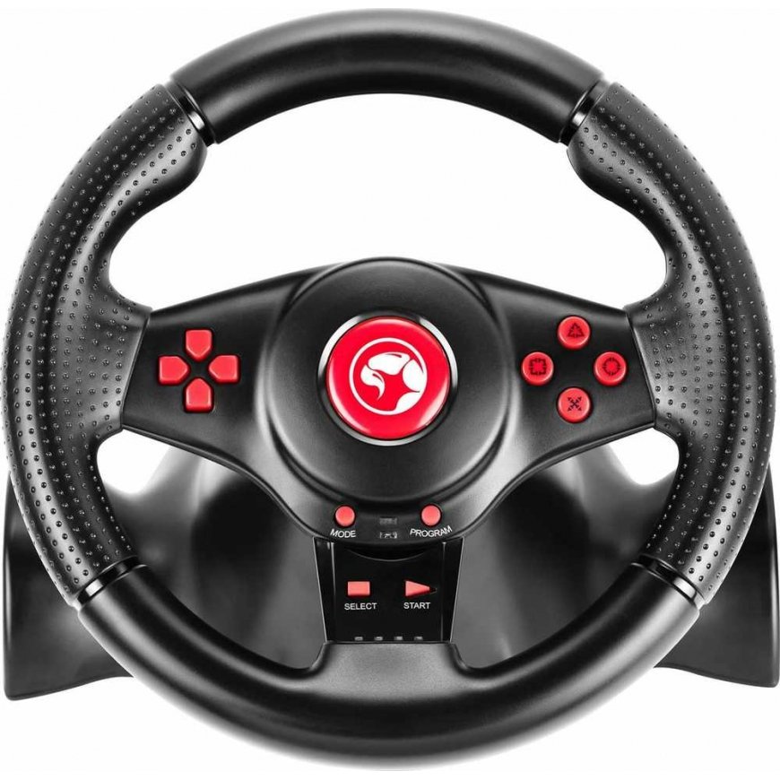 Steering wheel Marvo GT-903, steering wheel with pedals and gear lever, 16przycisk, USB, black – 2