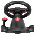 Steering wheel Marvo GT-903, steering wheel with pedals and gear lever, 16przycisk, USB, black
