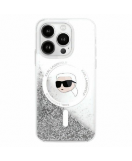 Dėklas Karl Lagerfeld KLHMP16SLGKISGH iPhone 16 6.1" hardcase transparent Liquid Glitter Karl Head Magsafe