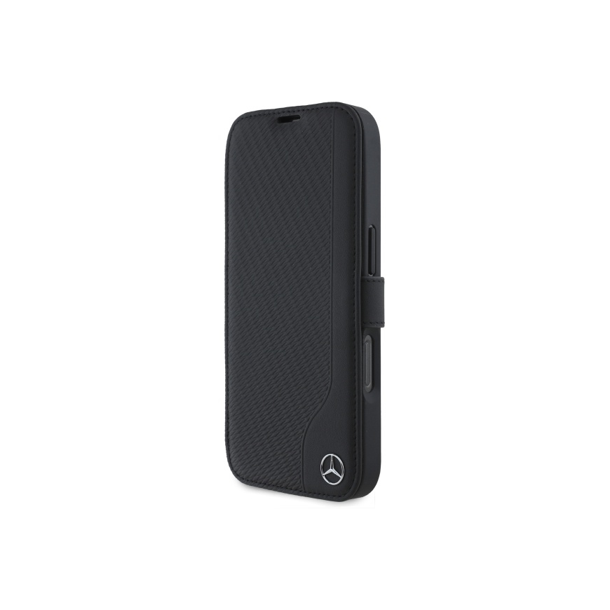 Case Mercedes MEBKP16S23RBGVK iPhone 16 6.1" black/black Leather Wood Imitation – 2