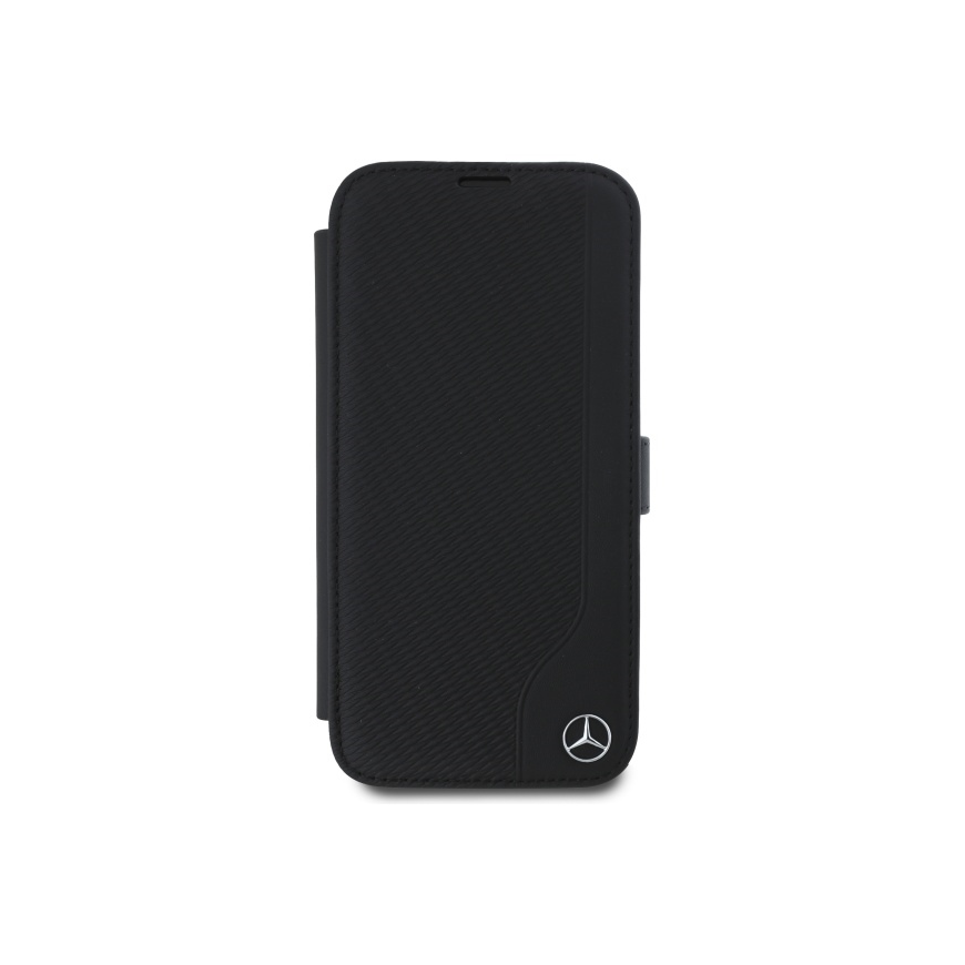 Case Mercedes MEBKP16S23RBGVK iPhone 16 6.1" black/black Leather Wood Imitation – 3