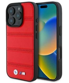 Dėklas BMW BMHMP16X23PUSPR iPhone 16 Pro Max 6.9" raudona/red hardcase M Perforated And Stitched Line MagSafe