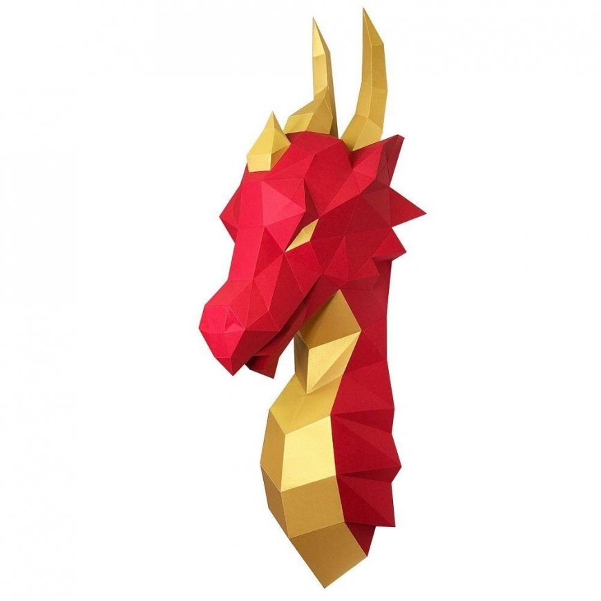 Beldizart WIZARDI 3D Paper Craft Models Dragon (Red) PP-1DRA-2RG – 2