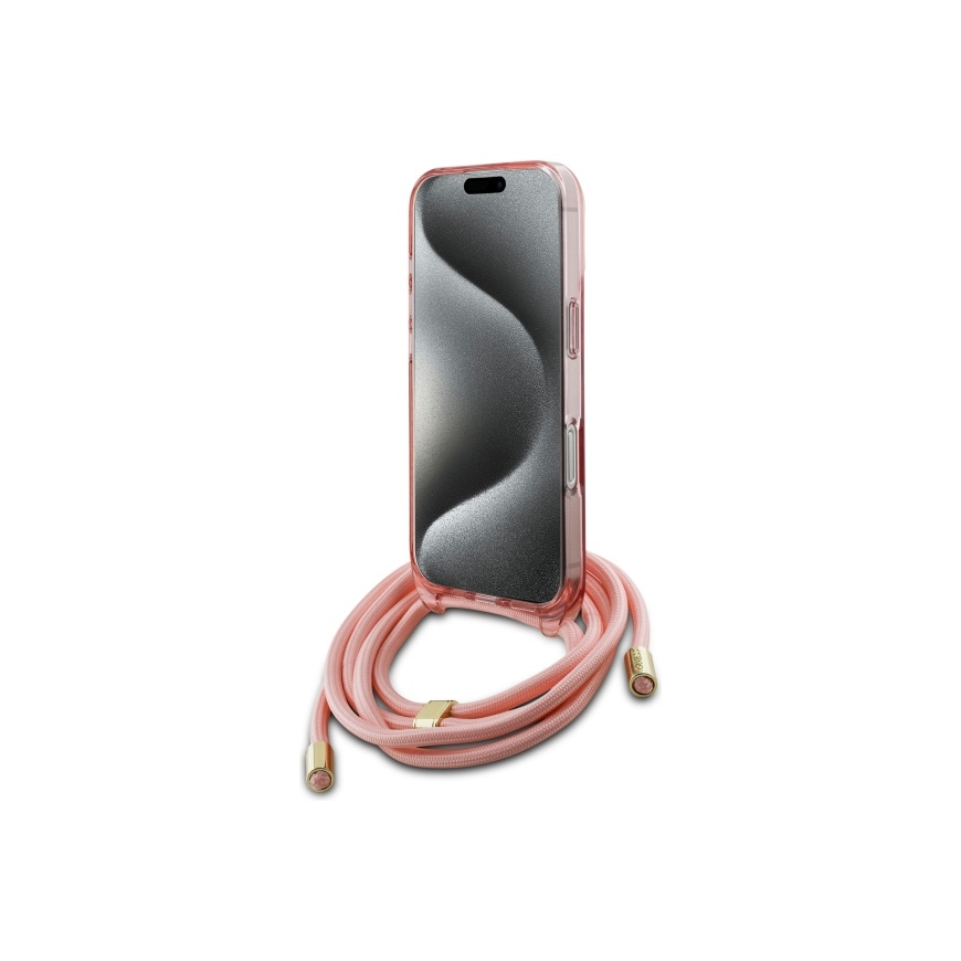 Case Guess GUHMP16LHCTSGNSP iPhone 16 Pro 6.3" pink/pink hardcase Crossbody Cord Script MagSafe – 4