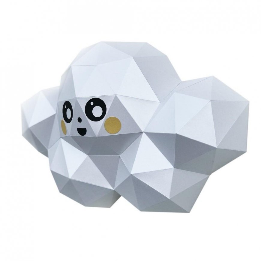 Beldizart WIZARDI 3D Paper Craft Models Cloud PP-1OBL-WHT – 3