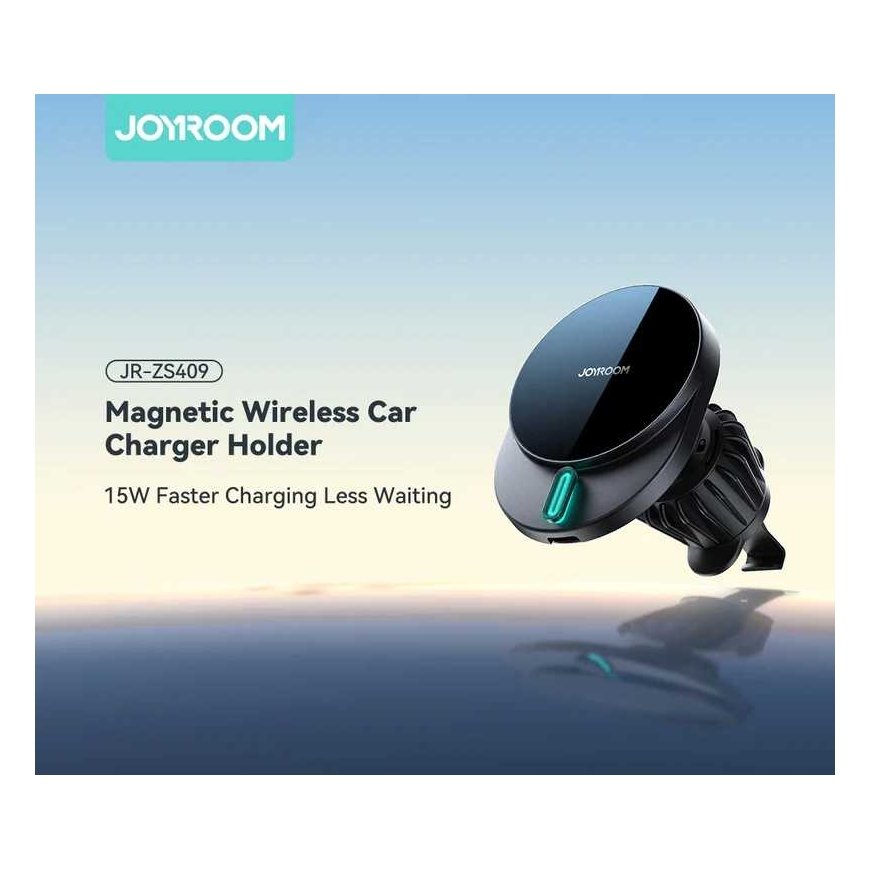 Automobilinis laikiklis-įkroviklis Joyroom JR-ZS409 MagSafe 15W juodas – 2