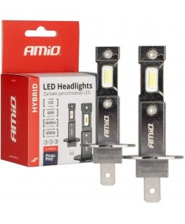 LED automobilių lemputės hibridinės serijos h1 6000k canbus 60w amio-04112