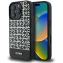 DKNY PU odos kartotinio rašto apatinė juostelė MagSafe dėklas, skirtas iPhone 16 Pro Max Juodas