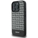 DKNY PU Leather Pattern Bottom Stripe MagSafe Case for iPhone 16 Pro Max Black