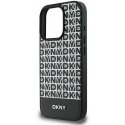 DKNY PU Leather Pattern Bottom Stripe MagSafe Case for iPhone 16 Pro Max Black