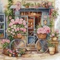 luca S Counted cross stitch kit "Flower shop" 32 x 32 cm SBU5044 luca S Counted cross stitch kit "Flower shop" 32 x 32 cm SBU5044