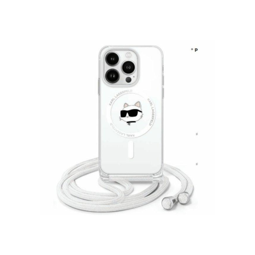 Case Karl Lagerfeld KLHMP16LHCCHNT iPhone 16 Pro 6.3" hardcase transparent IML Choupette Head & Cord Magsafe