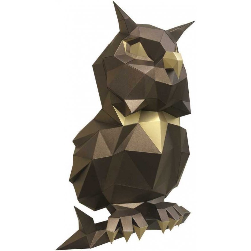 Beldizart Wizardi 3D Papercraft Kit Owl in Bronze PP-1SOV-2BG – 4