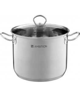 Tall pot in stainless steel with a lid Acero 40 cm 35 l AMBITION