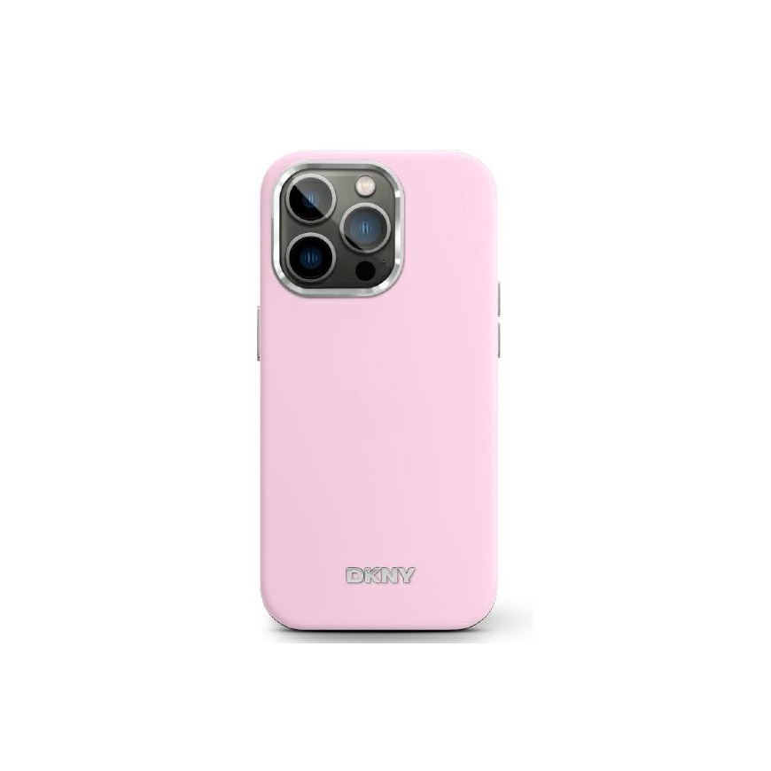 Dėklas DKNY DKHMP16XSMCHLP iPhone 16 Pro Max 6.9" rožinis/pink hardcase Liquid Silicone Small Metal Logo MagSafe