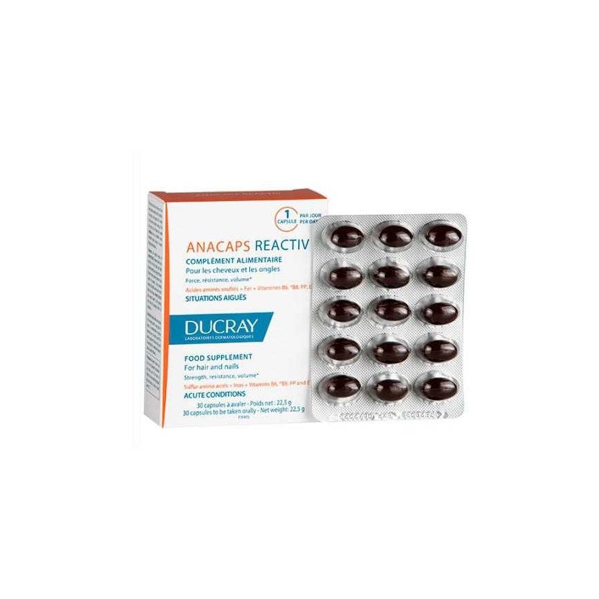 Ducray Anacaps Reactiv maisto papildas plaukams 30 vnt