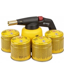 Topex Gas lamp for 190 g cartridges + 4 gas cartridges with valve
