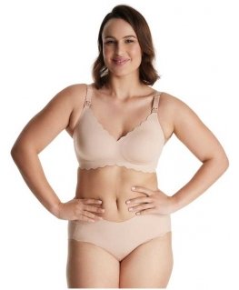 MOMCOZY SEAMLESS PREGNANT AND NURSING BRA FLORAL YN46, OYSTER PINK, SIZE M