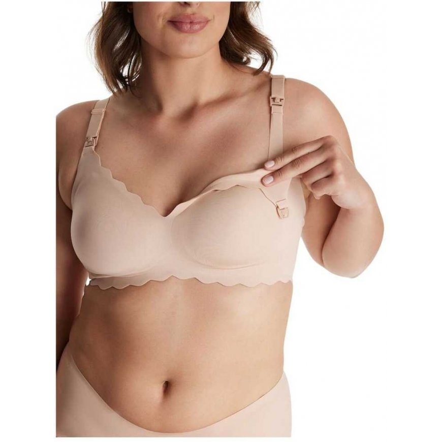 MOMCOZY SEAMLESS PREGNANT AND NURSING BRA FLORAL YN46, OYSTER PINK, SIZE M – 3