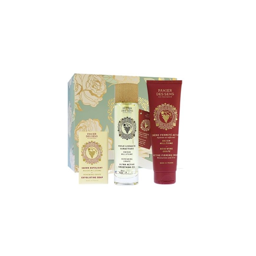Panier Des Sens Renewing Grape gift set exfoliating soap 150 g +