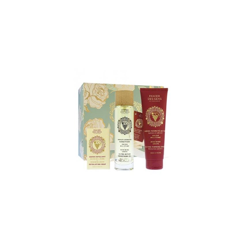 Panier Des Sens Renewing Grape gift set exfoliating soap 150 g + – 2