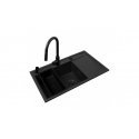 Set - PYRAMIS CAMEA (79X50) 1B 1D L sink + IDEA BLACK EDITION mixer tap - 070168402BE - Volcano Set - PYRAMIS CAMEA (79X50) 1B 1D L sink + IDEA BLACK EDITION mixer tap - 070168402BE - Volcano