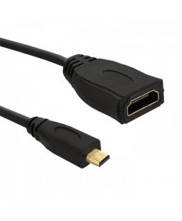 Qoltec Adapter HDMI A żeński | Micro HDMI D męski | 0.2m
