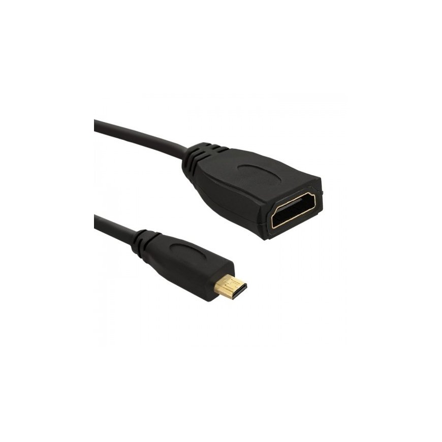 Qoltec Adapter HDMI A żeński | Micro HDMI D męski | 0.2m