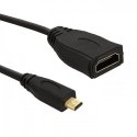 Qoltec Adapter HDMI A żeński | Micro HDMI D męski | 0.2m Qoltec Adapter HDMI A żeński | Micro HDMI D męski | 0.2m