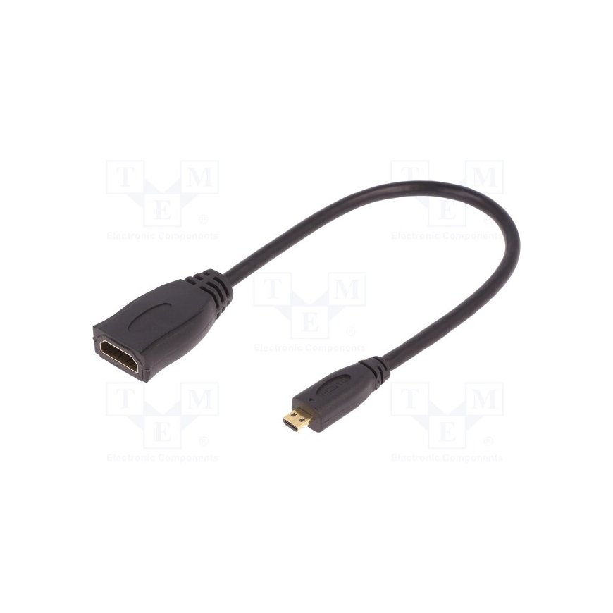 Qoltec Adapter HDMI A żeński | Micro HDMI D męski | 0.2m – 2