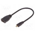 Qoltec Adapter HDMI A żeński | Micro HDMI D męski | 0.2m Qoltec Adapter HDMI A żeński | Micro HDMI D męski | 0.2m