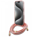 Dėklas Guess GUHMP16XHCTSGNSP iPhone 16 Pro Max 6.9" rožinis/pink hardcase Crossbody Cord Script MagSafe Dėklas Guess GUHMP16XHCTSGNSP iPhone 16 Pro Max 6.9" rožinis/pink hardcase Crossbody Cord Script MagSafe