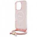 Case Guess GUHMP16XHCTSGNSP iPhone 16 Pro Max 6.9" pink/pink hardcase Crossbody Cord Script MagSafe