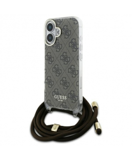 Case Guess GUHCP16SHC4SEW iPhone 16 6.1" brown/brown hardcase Crossbody Cord 4G Print