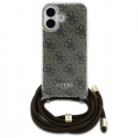 Dėklas Guess GUHCP16SHC4SEW iPhone 16 6.1" ruda/ruda hardcase Crossbody Cord 4G Print Dėklas Guess GUHCP16SHC4SEW iPhone 16 6.1" ruda/ruda hardcase Crossbody Cord 4G Print