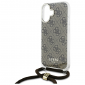 Dėklas Guess GUHCP16SHC4SEW iPhone 16 6.1" ruda/ruda hardcase Crossbody Cord 4G Print Dėklas Guess GUHCP16SHC4SEW iPhone 16 6.1" ruda/ruda hardcase Crossbody Cord 4G Print