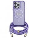 Dėklas Guess GUHMP16XHCTSGNSU iPhone 16 Pro Max 6.9" violetinė/violetinė hardcase Crossbody Cord Script MagSafe Dėklas Guess GUHMP16XHCTSGNSU iPhone 16 Pro Max 6.9" violetinė/violetinė hardcase Crossbody Cord Script MagSafe