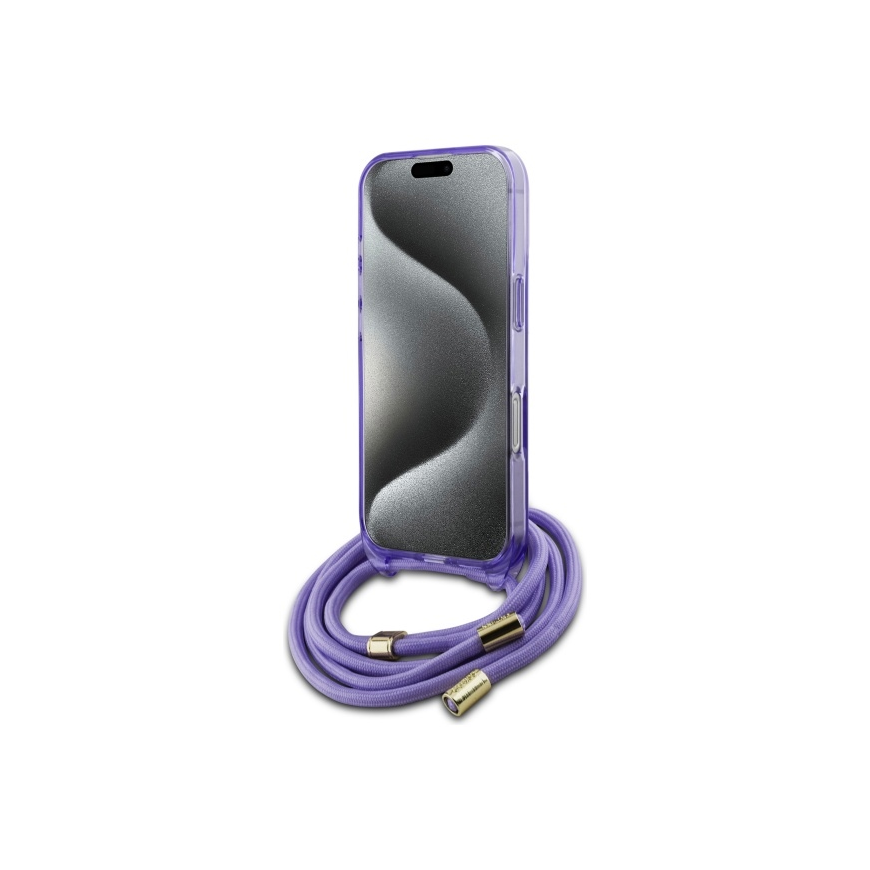 Case Guess GUHMP16XHCTSGNSU iPhone 16 Pro Max 6.9" purple/purple hardcase Crossbody Cord Script MagSafe – 4