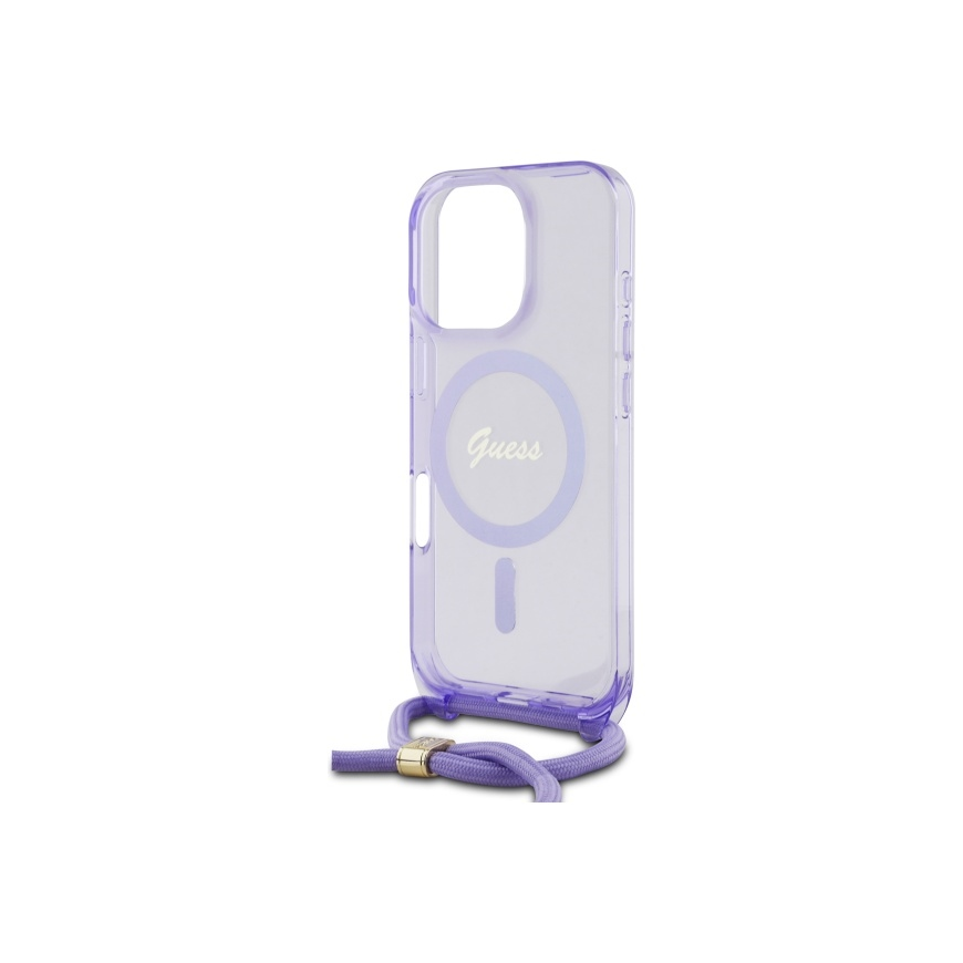 Dėklas Guess GUHMP16XHCTSGNSU iPhone 16 Pro Max 6.9" violetinė/violetinė hardcase Crossbody Cord Script MagSafe – 5