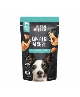 PAN MIĘSKO Kawałki w sosie Wieprzowina z dzikiem (dorosły) - Karma mokra dla psa - 150g