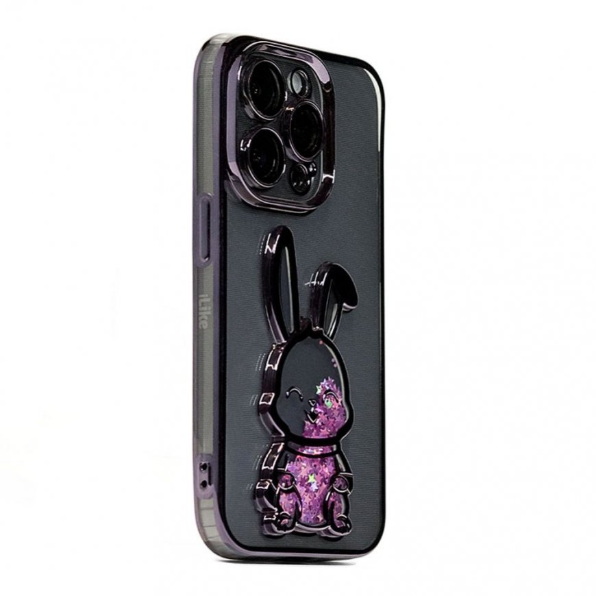 Apple iPhone 14 Pro Silicone Case Print Desire Rabbit Purple