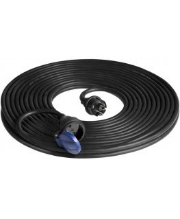 Orno IP44 splash-proof workshop extension cord, 1x2P + Z 20m, rubber oil-resistant cable H07RN-F 3x1.5mm ?, 230VAC / 16A