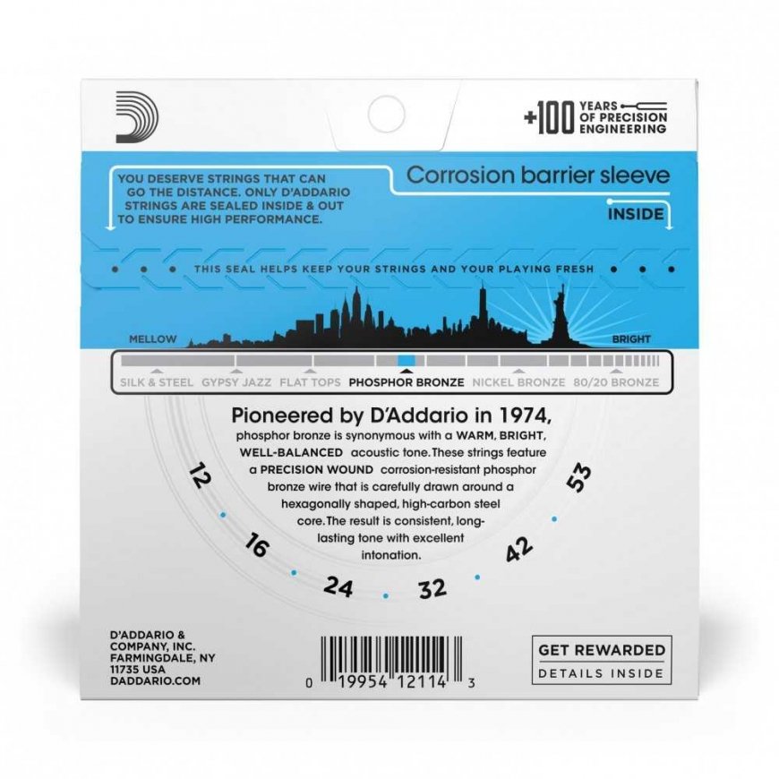 Stygos akustinei gitarai D'Addario EJ16 .012 – 4