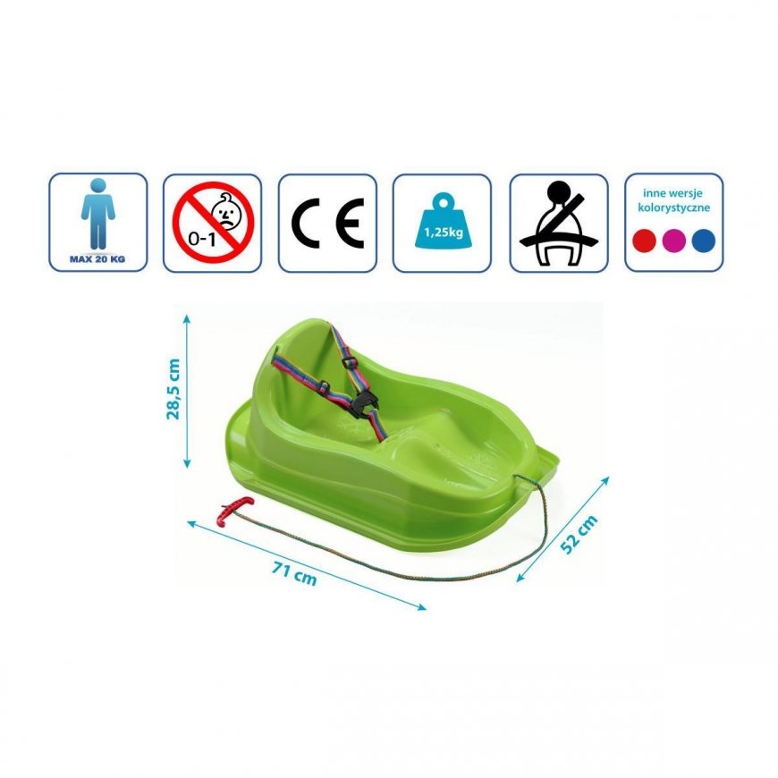 Enero Sled PLASTIKOWE MINI BOBEK ZIELON – 3