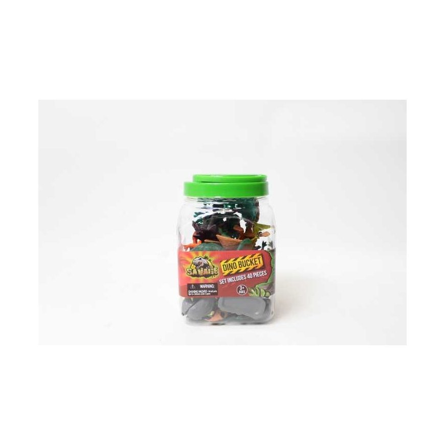 Dinosaurs Figures Large Set in Jar + Accessories 40 Pcs 5-13 cm Boley